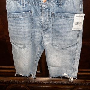 Free People blue denim shorts